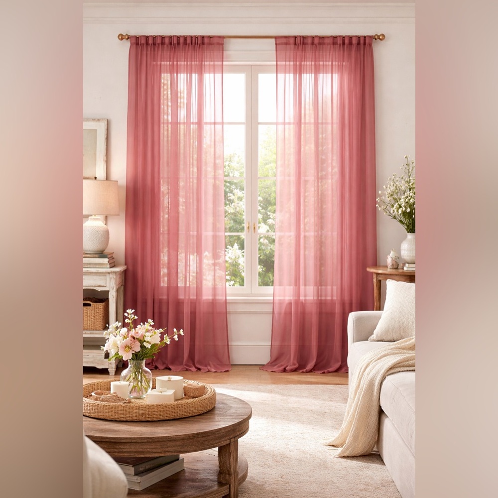 Curtains - Dusty Rose Panels - Vintage Rose Pink